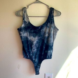 Tie dye tank bodysuit with snap bottom